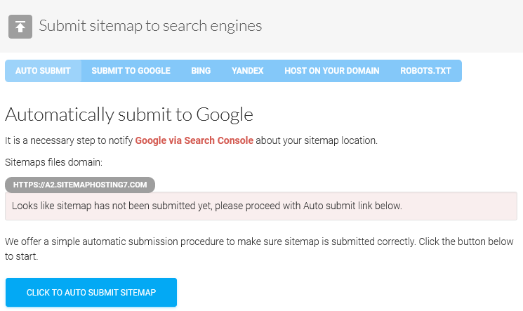Submit Sitemap